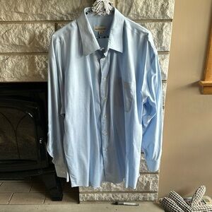 Pronto Uomo long sleeve baby blue button down shirt size 17 1/2 (34/35)